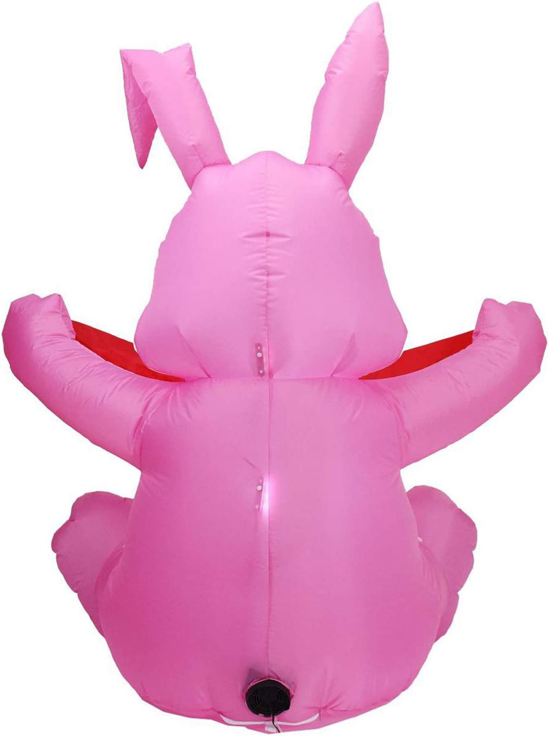 5FT Easter Inflatable Bunny Outdoor Decorations, Blow up Rabbit Holding Happy Easter Banner with Build-In Leds for Easter Holiday Party Indoor, Outdoor, Yard, Garden, Lawn Decor