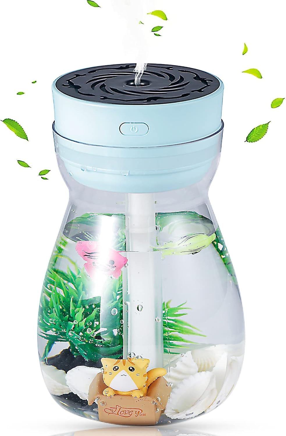 Micro Landscape Humidifiers, Mini Humidifier, Small Humidifier,Cute Humidifier,Car Humidifiers,Air Humidifier,Personal Humidifier,Cool Mist Humidifiers for Bedroom Kids,Office Desk Humidifier(Blue)
