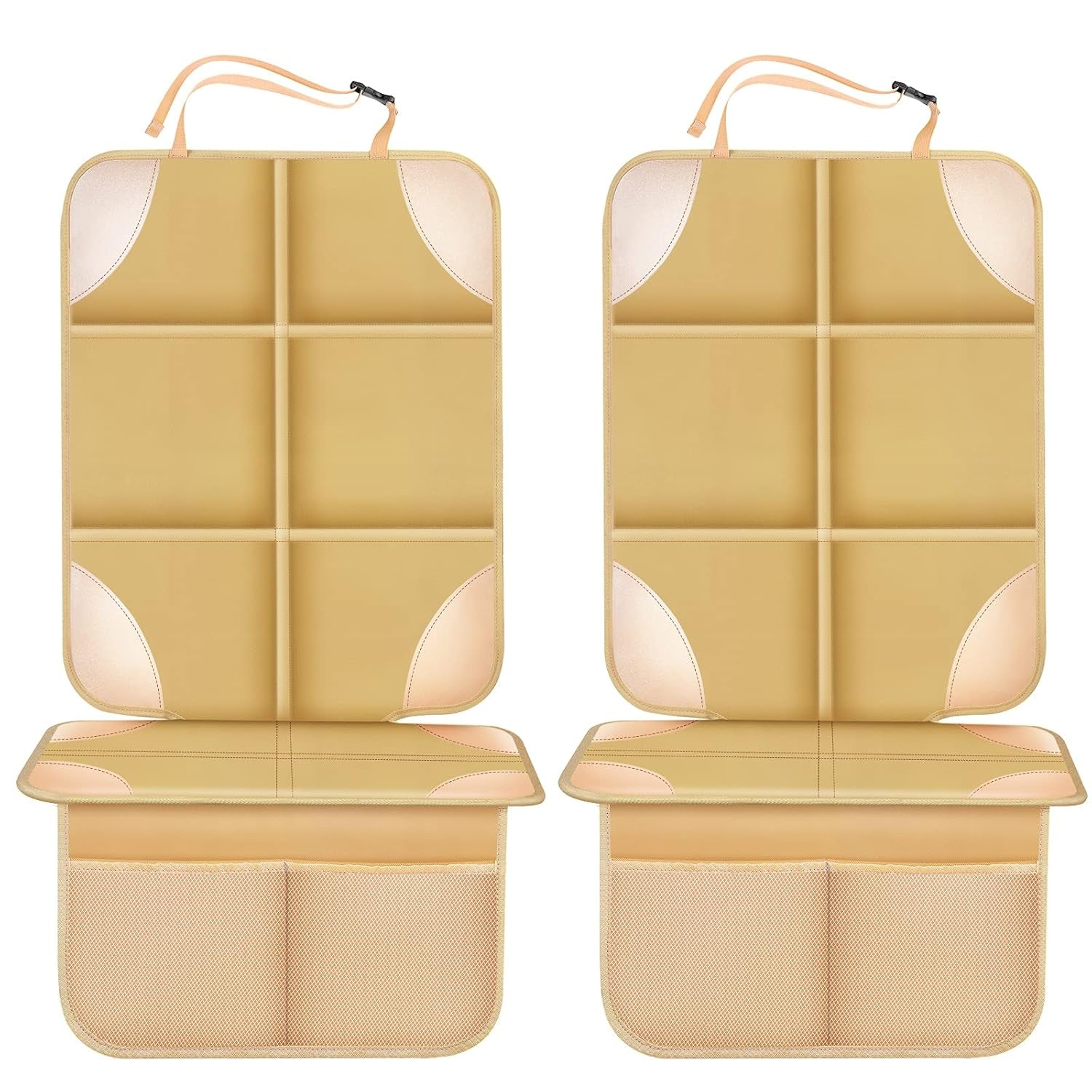 Car Seat Protector, Non-Slip Backing Will Not Leave Imprint, Waterproof Thicker Car Seat Cover for SUV, Sedan, Truck, Leather Car Seat Cushion (Ochre)